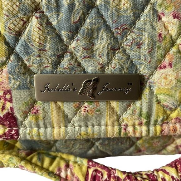 isabella's journey Crossbody Wallet Quilted Spring Floral Preowned - Picture 3 of 11